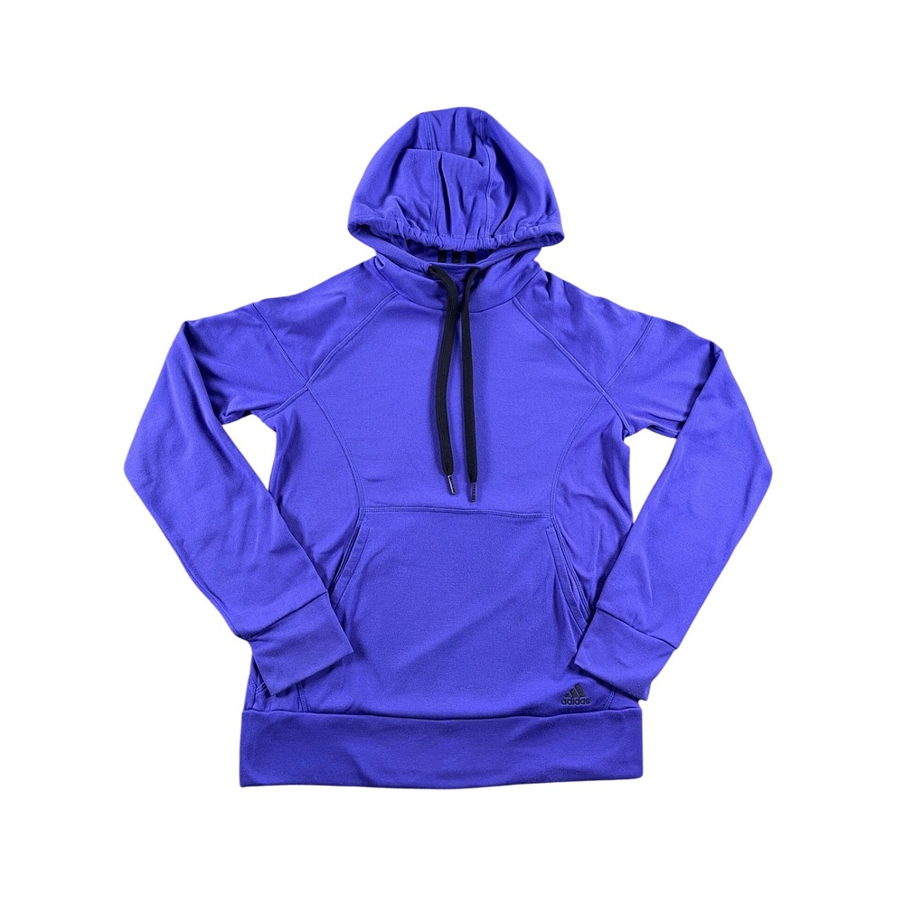 Adidas Womens Purple Pullover Hoodie Athletic Sweatshirt Small Raglan Sleeve